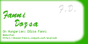fanni dozsa business card
