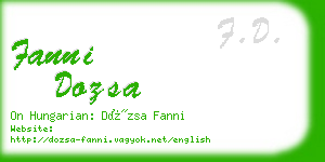 fanni dozsa business card